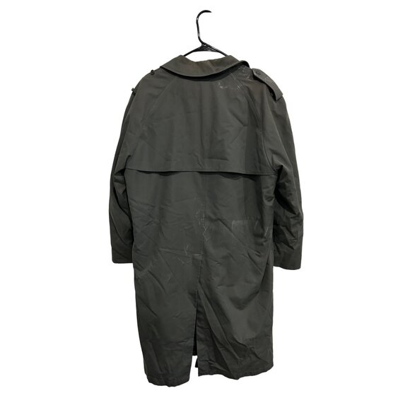 London Fog Mens Black Double Breasted Trench Coat Removable Lining Size 42 Short - Picture 2 of 9